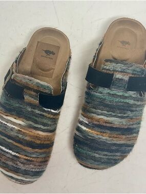 Rocket Dog Multistripe Wool Clogs with Black Strap